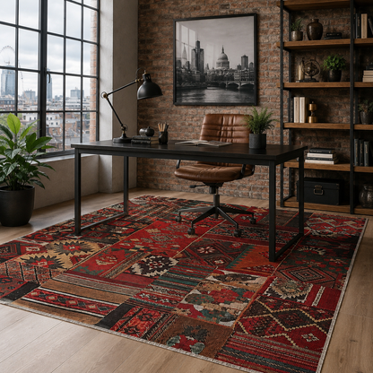 RW7097 washable chenille rug texture and pattern detail