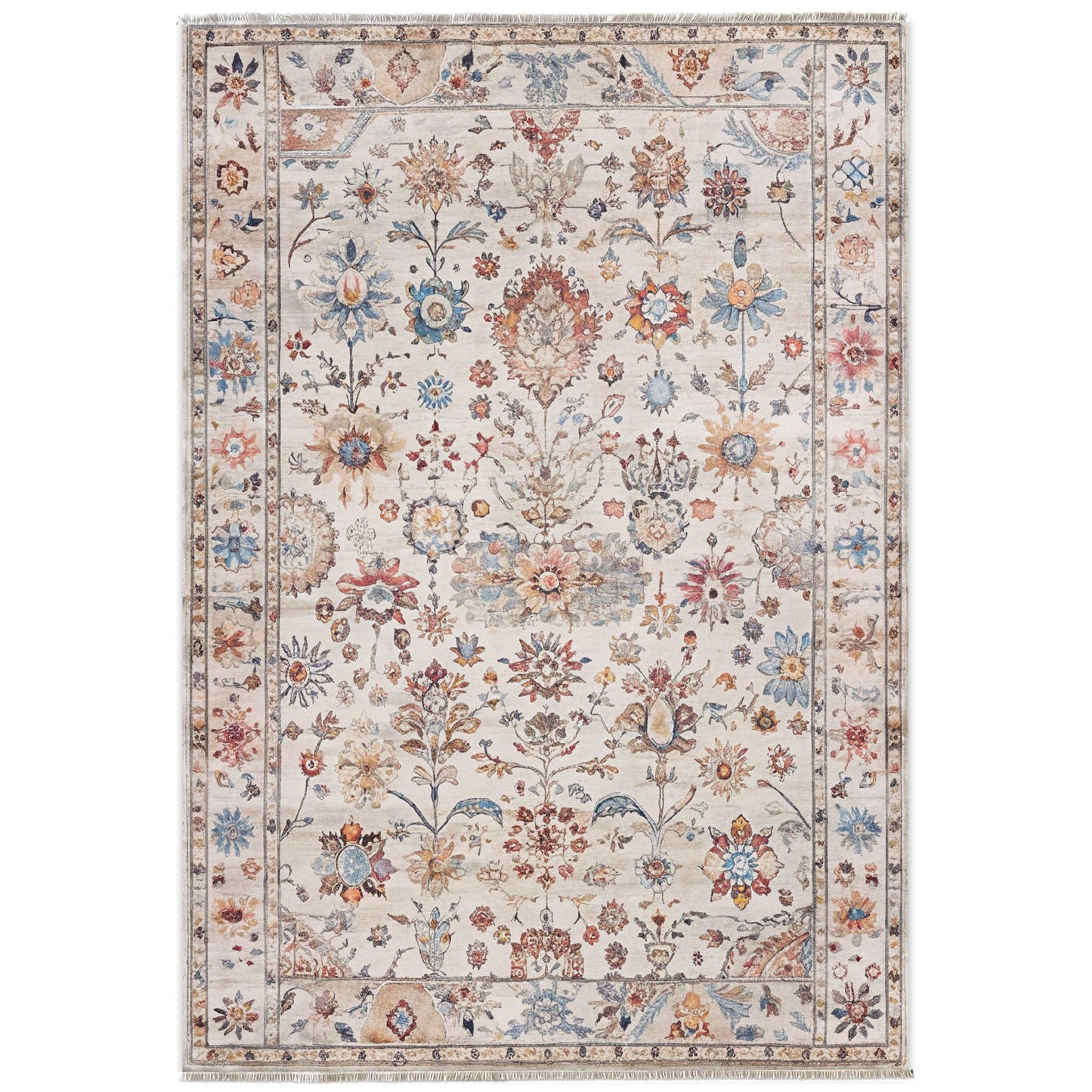 RW7098 washable chenille area rug viewed from above