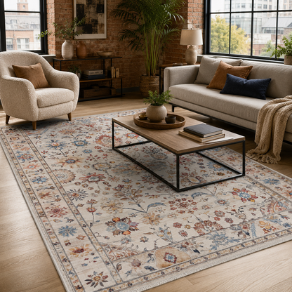 RW7098 washable chenille rug texture and pattern detail