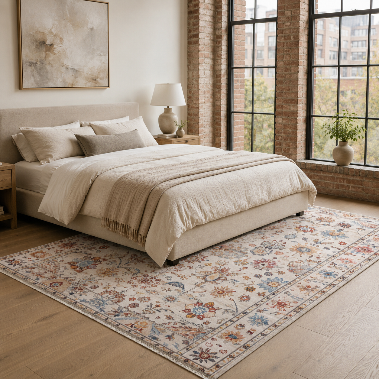 RW7098 washable chenille rug texture and pattern detail