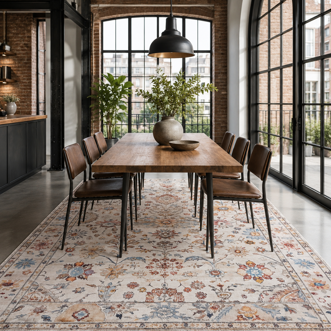 RW7098 washable chenille rug texture and pattern detail
