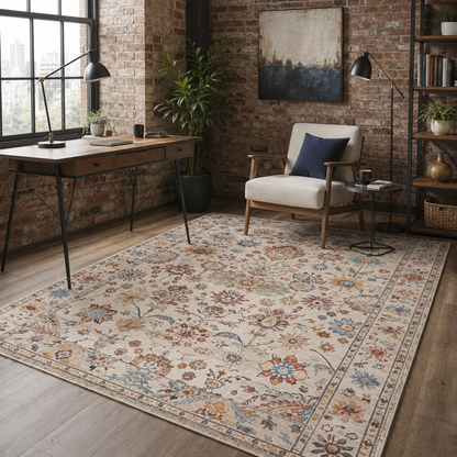 RW7098 washable chenille rug texture and pattern detail