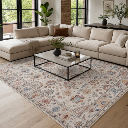 RW7098 washable chenille rug texture and pattern detail