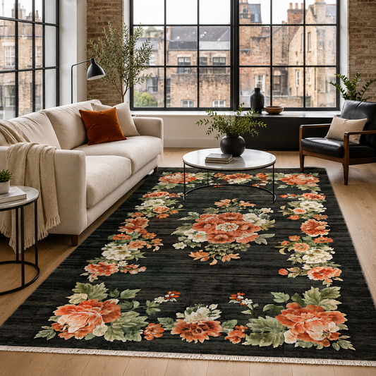 RW7099 washable chenille area rug