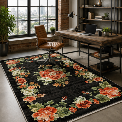 RW7099 washable chenille rug texture and pattern detail