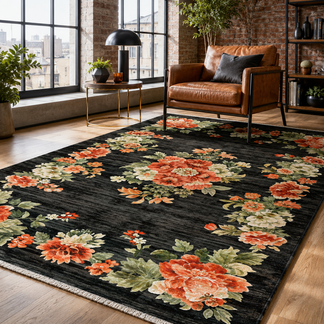 RW7099 washable chenille rug texture and pattern detail