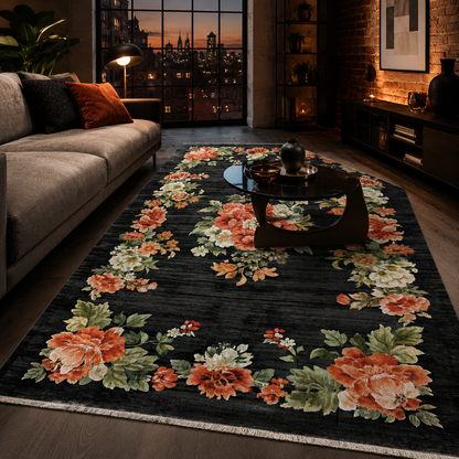 RW7099 washable chenille rug texture and pattern detail