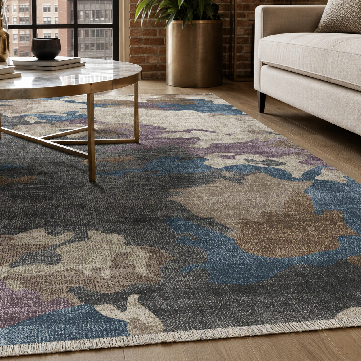 RW7100 washable chenille rug texture and pattern detail