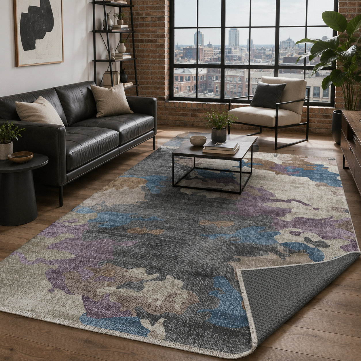 RW7100 washable chenille rug texture and pattern detail