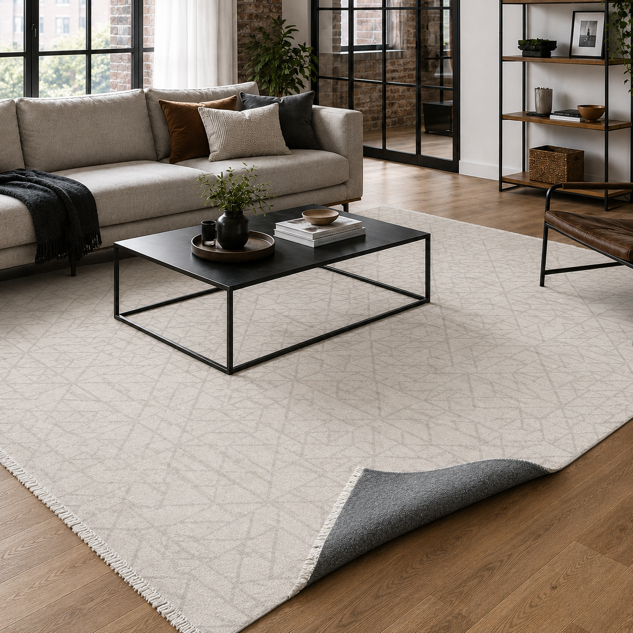 RW7101 washable chenille rug texture and pattern detail