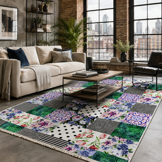 RW7102 washable chenille area rug