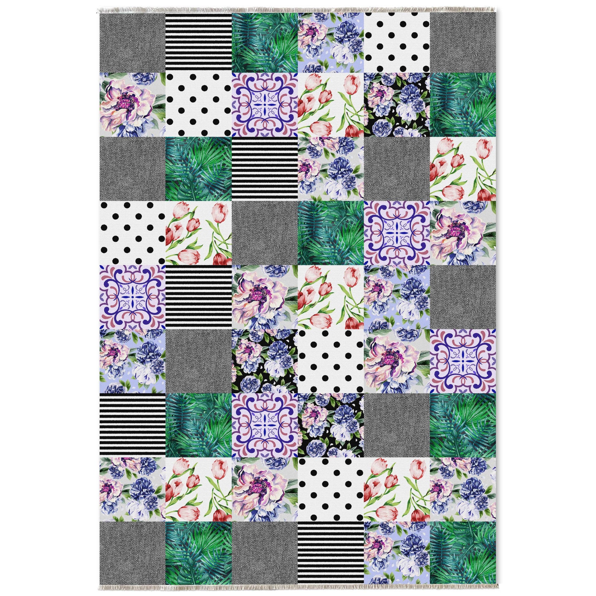 RW7102 washable chenille area rug viewed from above