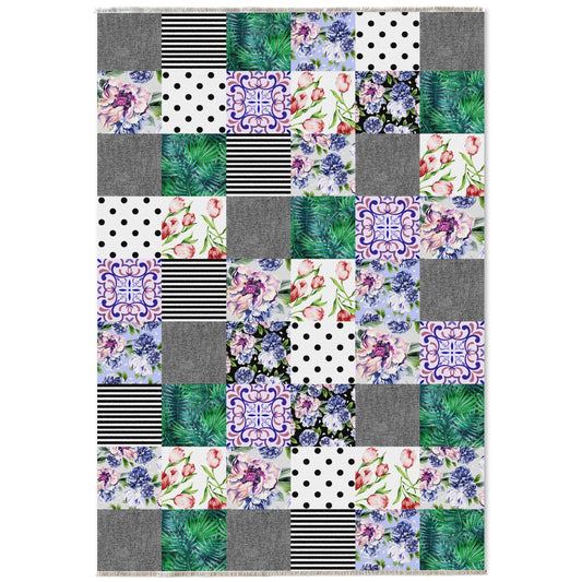 RW7102 washable chenille area rug viewed from above