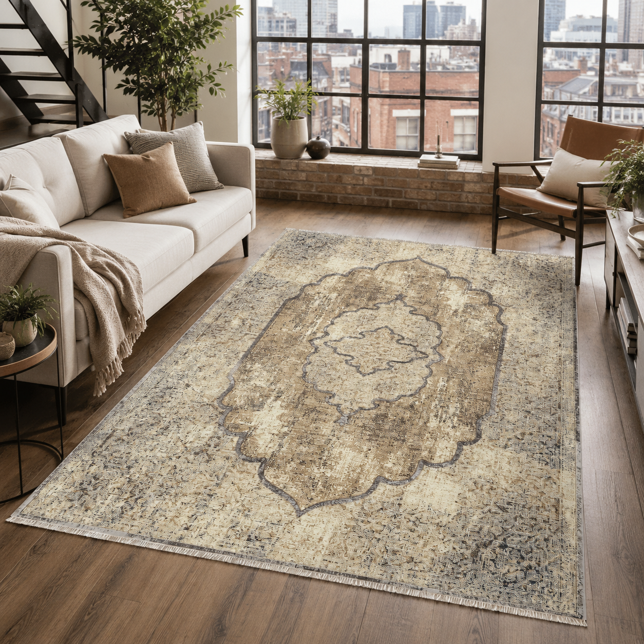 RW7103 washable chenille area rug