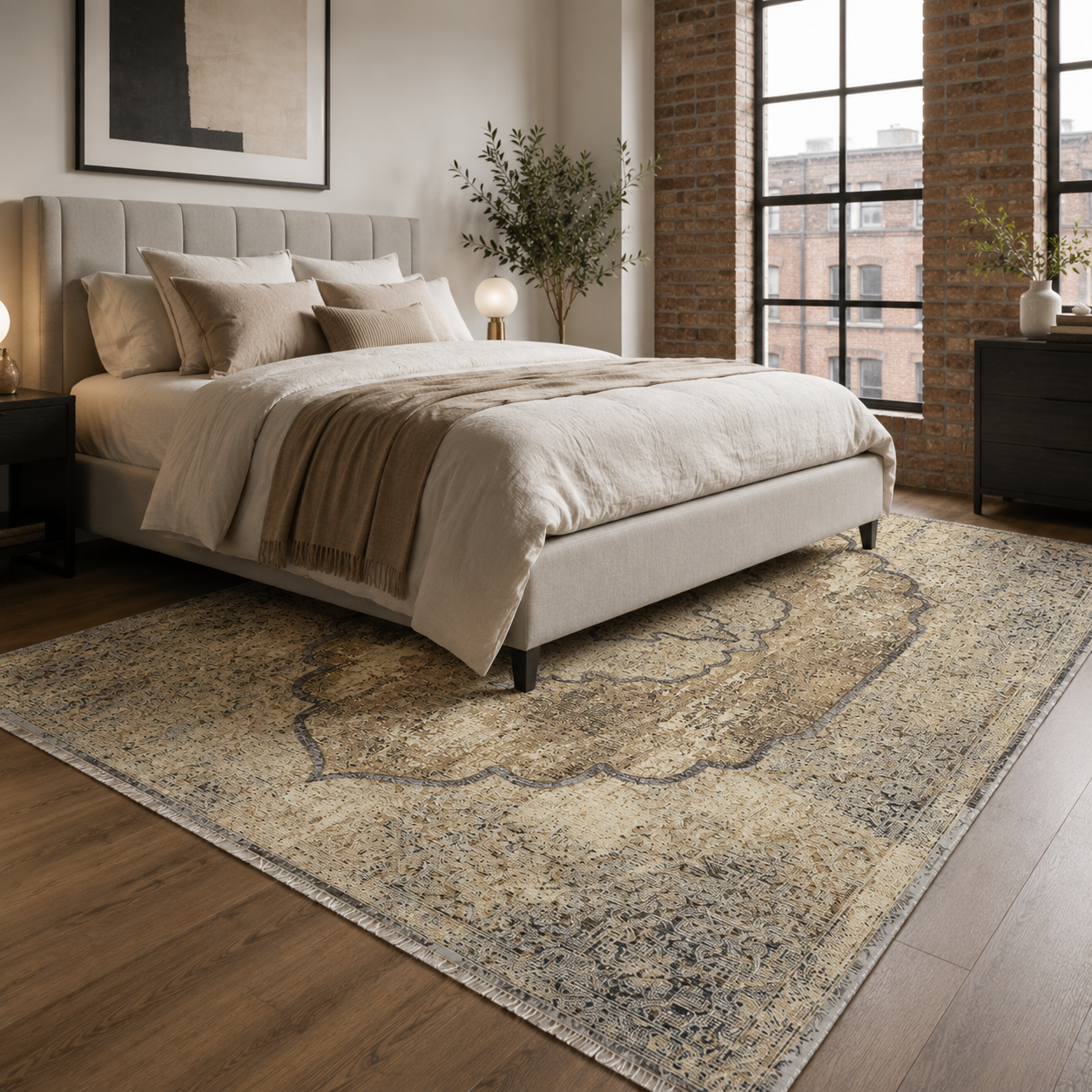 RW7103 washable chenille rug texture and pattern detail