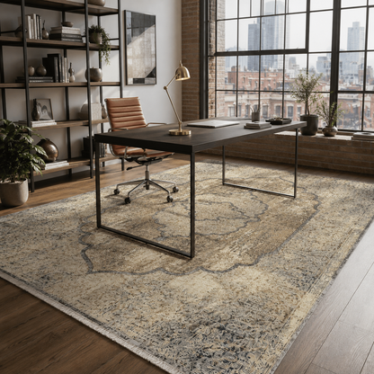 RW7103 washable chenille rug texture and pattern detail