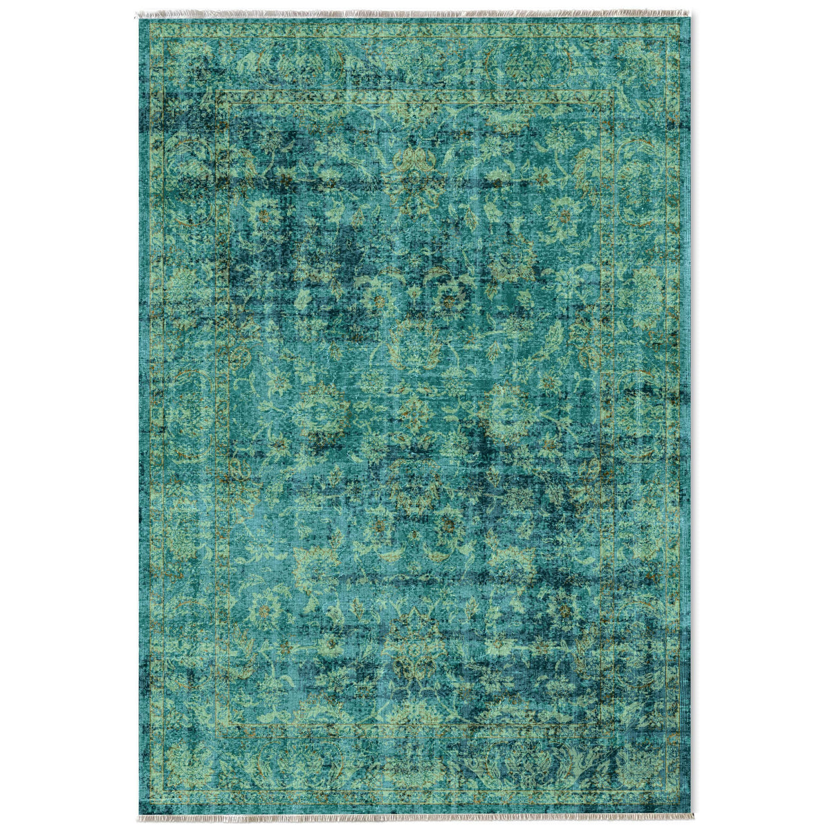 RW7104 washable chenille area rug viewed from above