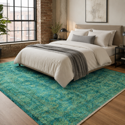 RW7104 washable chenille rug texture and pattern detail