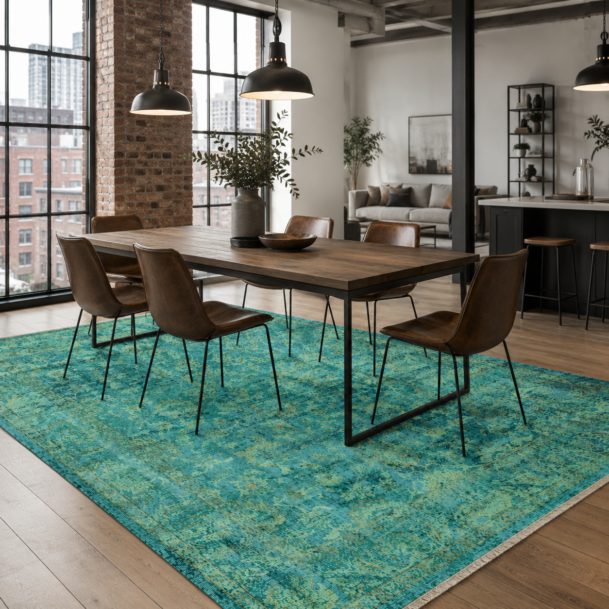 RW7104 washable chenille rug texture and pattern detail