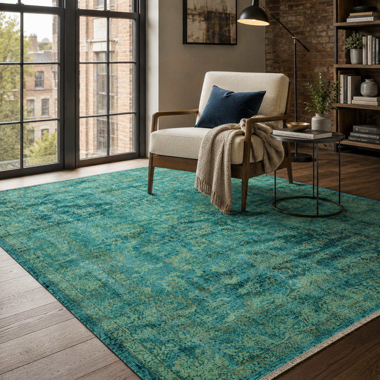 RW7104 washable chenille rug texture and pattern detail