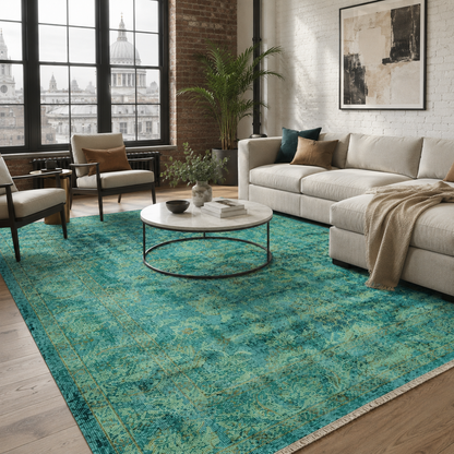 RW7104 washable chenille rug texture and pattern detail