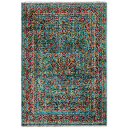 RW7105 washable chenille area rug viewed from above