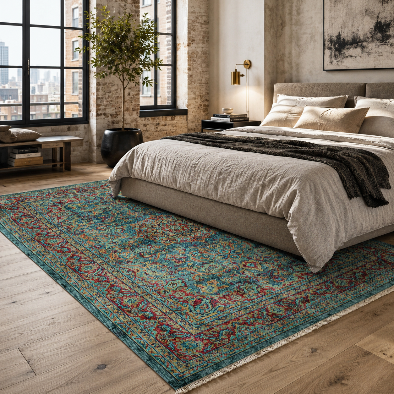 RW7105 washable chenille rug texture and pattern detail