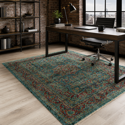 RW7105 washable chenille rug texture and pattern detail