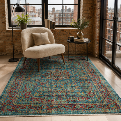 RW7105 washable chenille rug texture and pattern detail