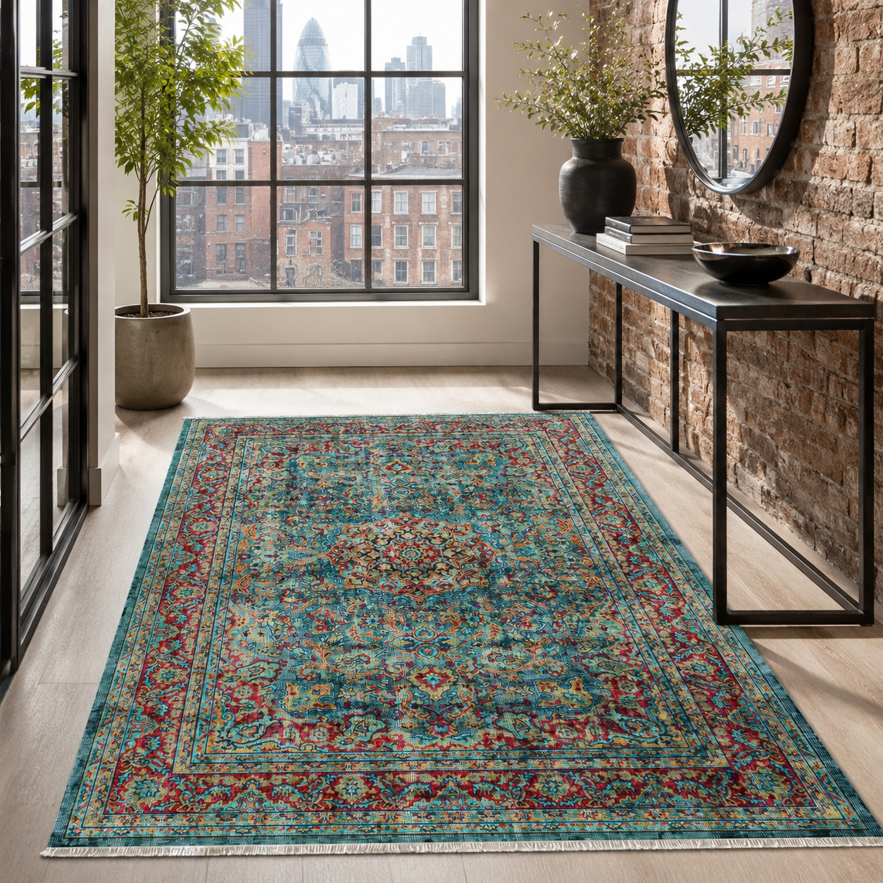 RW7105 washable chenille rug texture and pattern detail