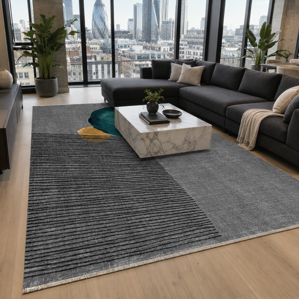 RW7106 washable chenille rug texture and pattern detail