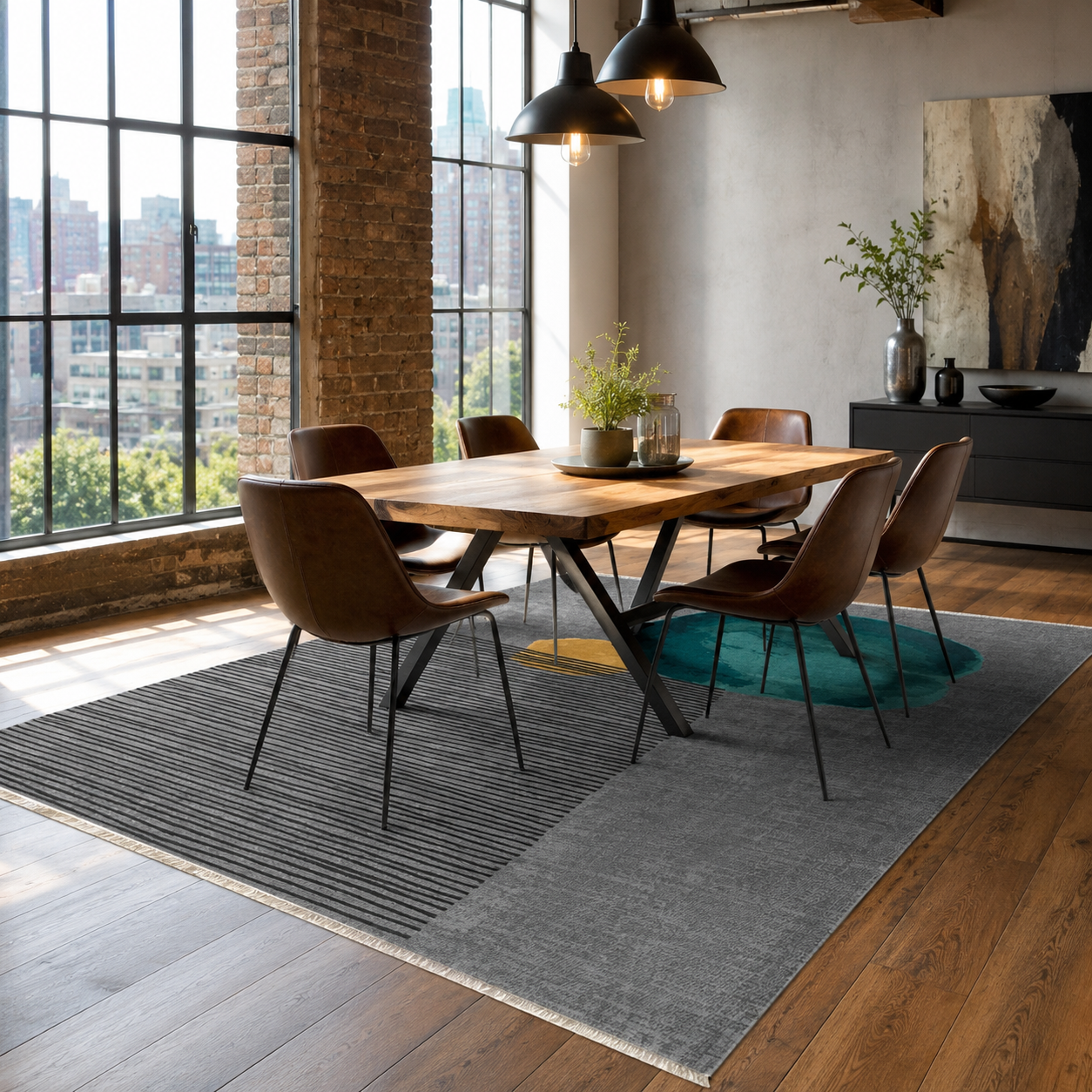 RW7106 washable chenille rug texture and pattern detail