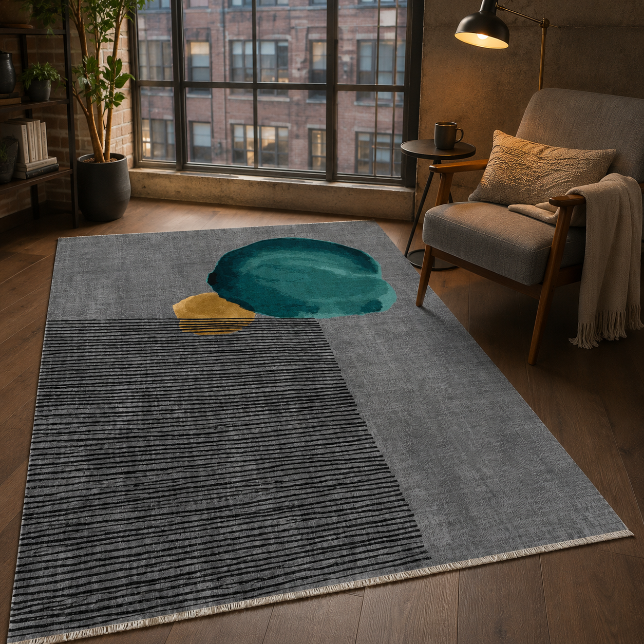 RW7106 washable chenille rug texture and pattern detail