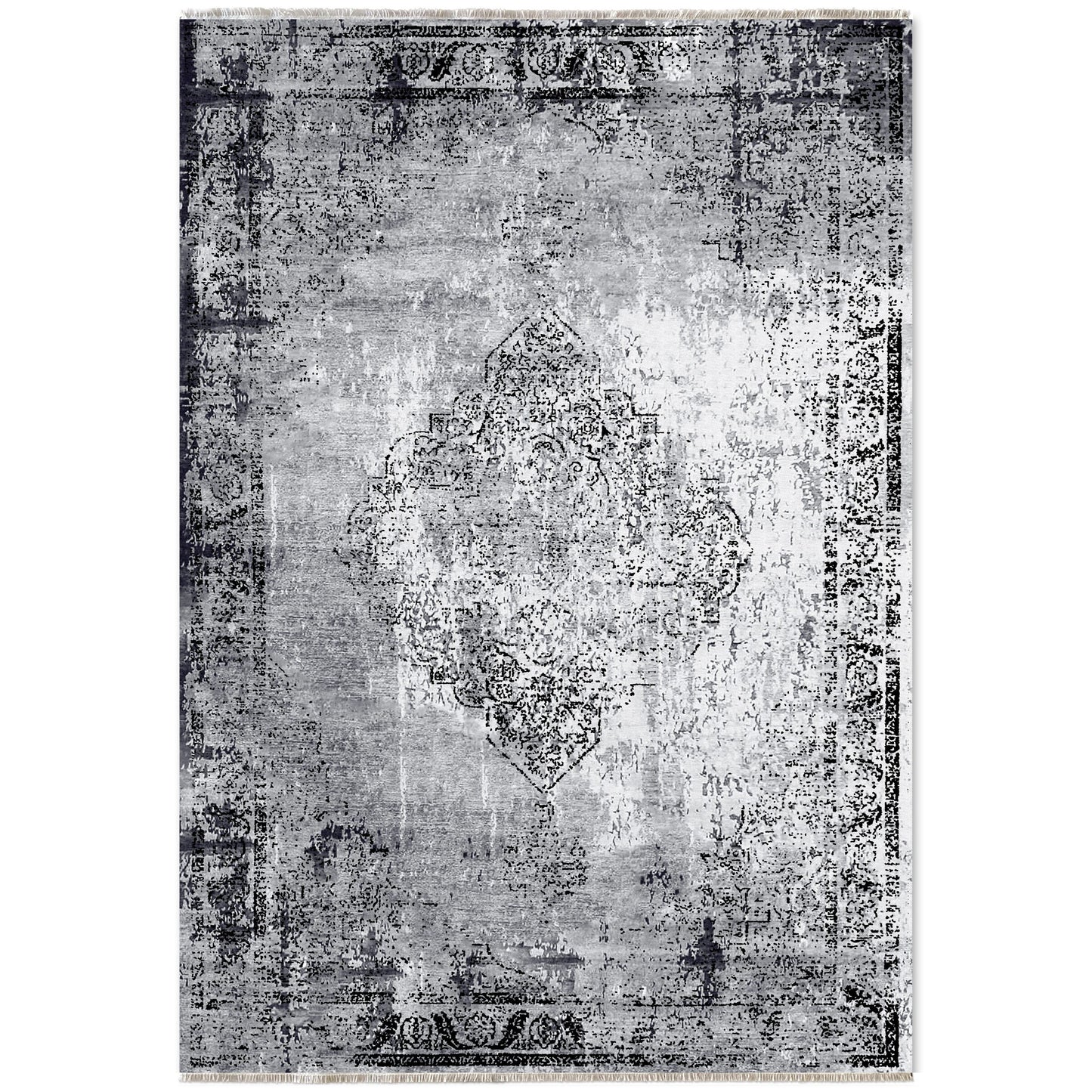 RW7107 washable chenille area rug viewed from above
