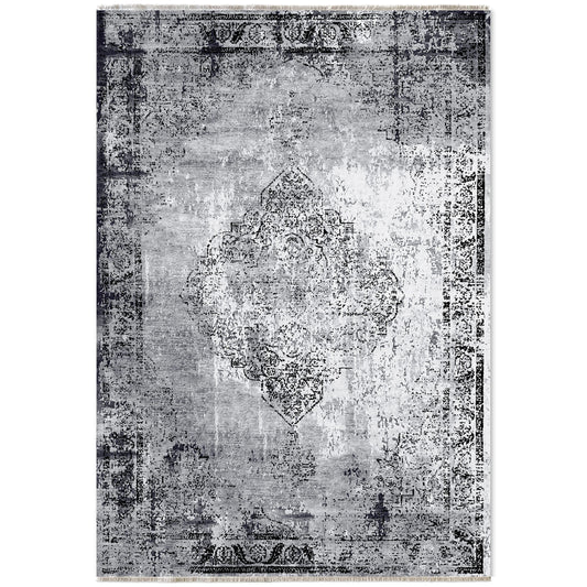 RW7107 washable chenille area rug viewed from above