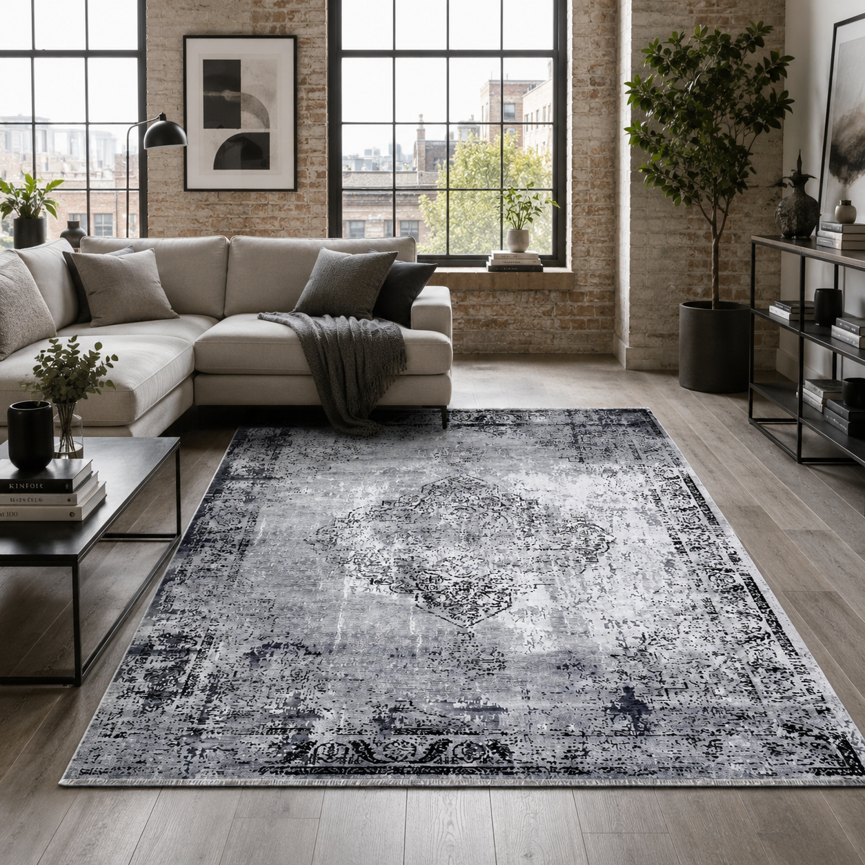 RW7107 washable chenille rug texture and pattern detail