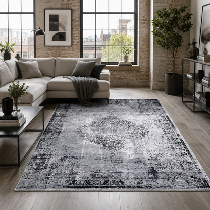 RW7107 washable chenille rug texture and pattern detail