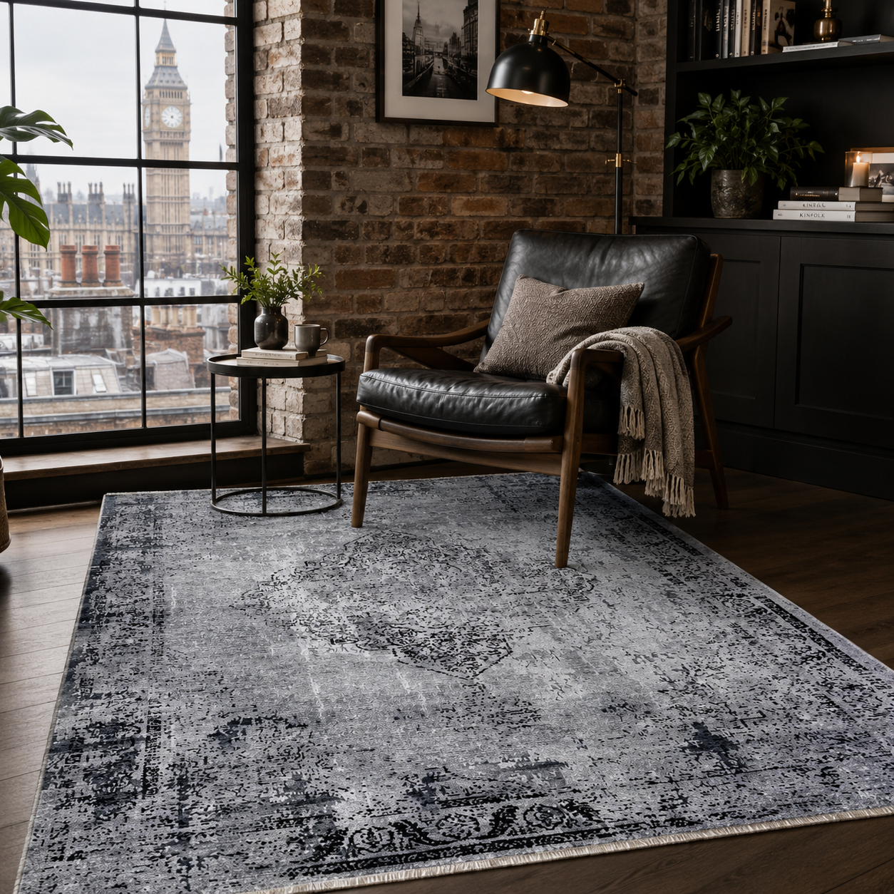 RW7107 washable chenille rug texture and pattern detail