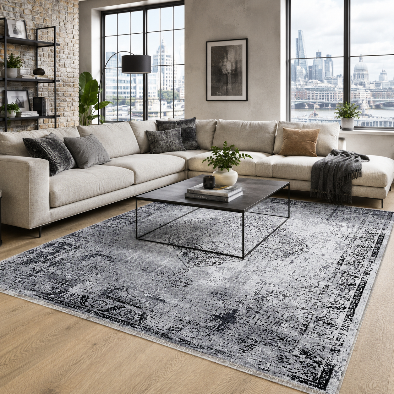 RW7107 washable chenille rug texture and pattern detail