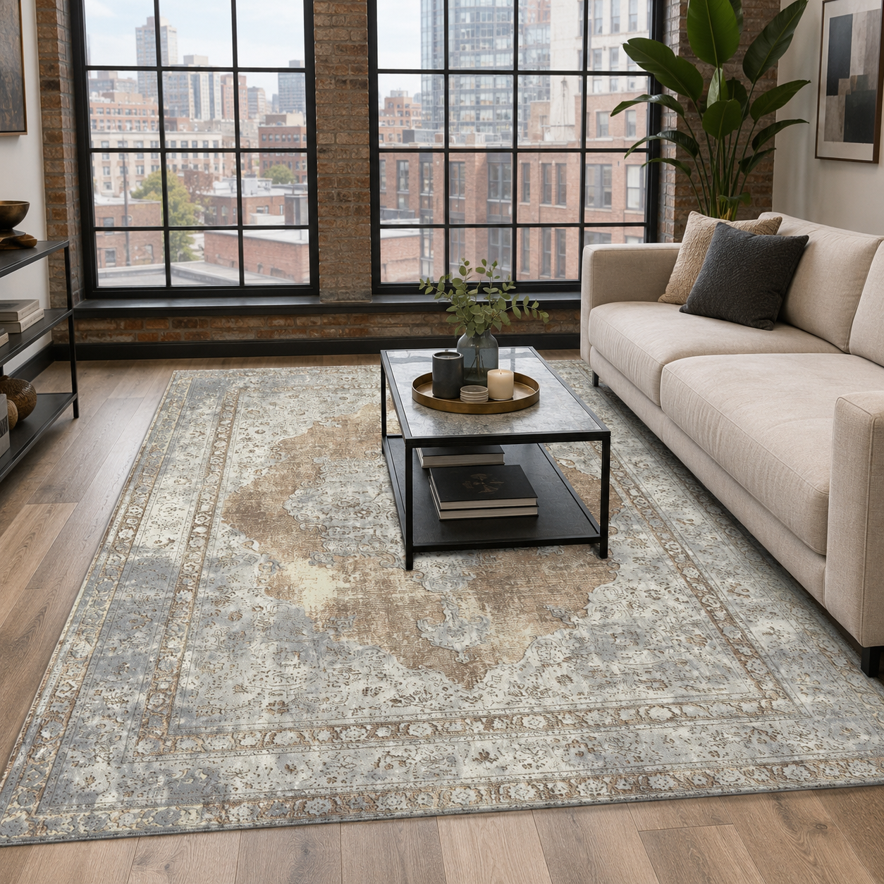 RW7108 washable chenille area rug