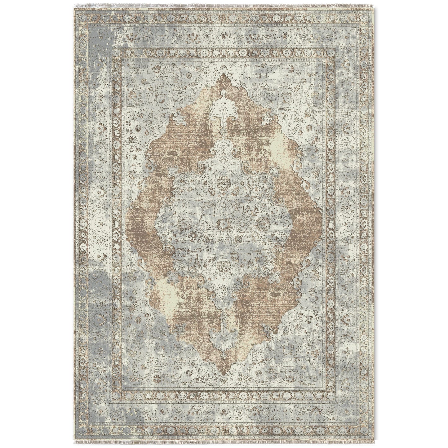 RW7108 washable chenille area rug viewed from above