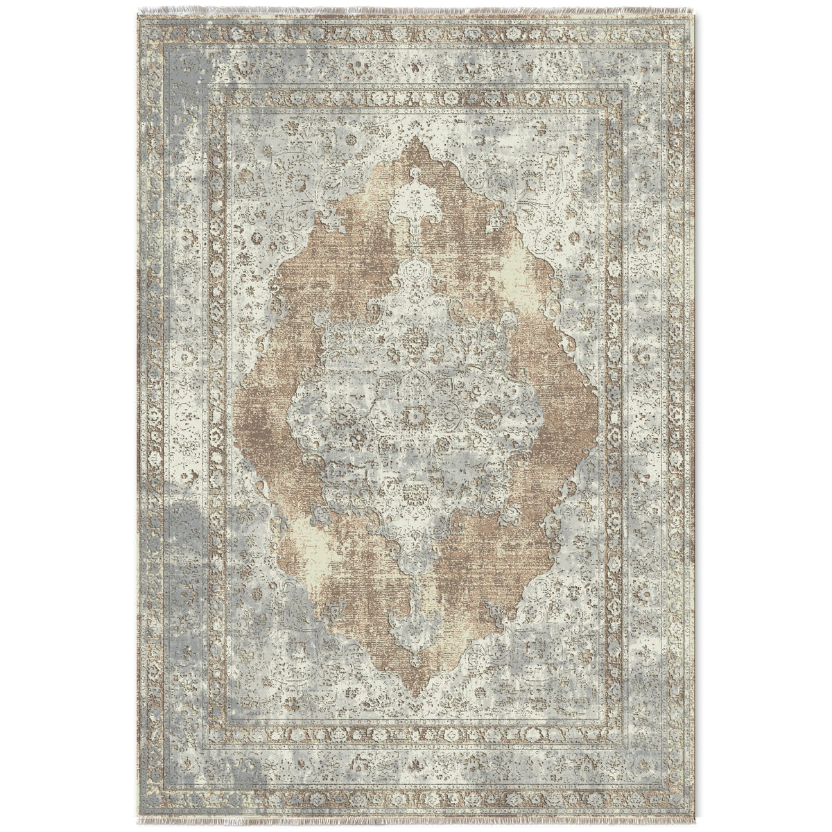 RW7108 washable chenille area rug viewed from above