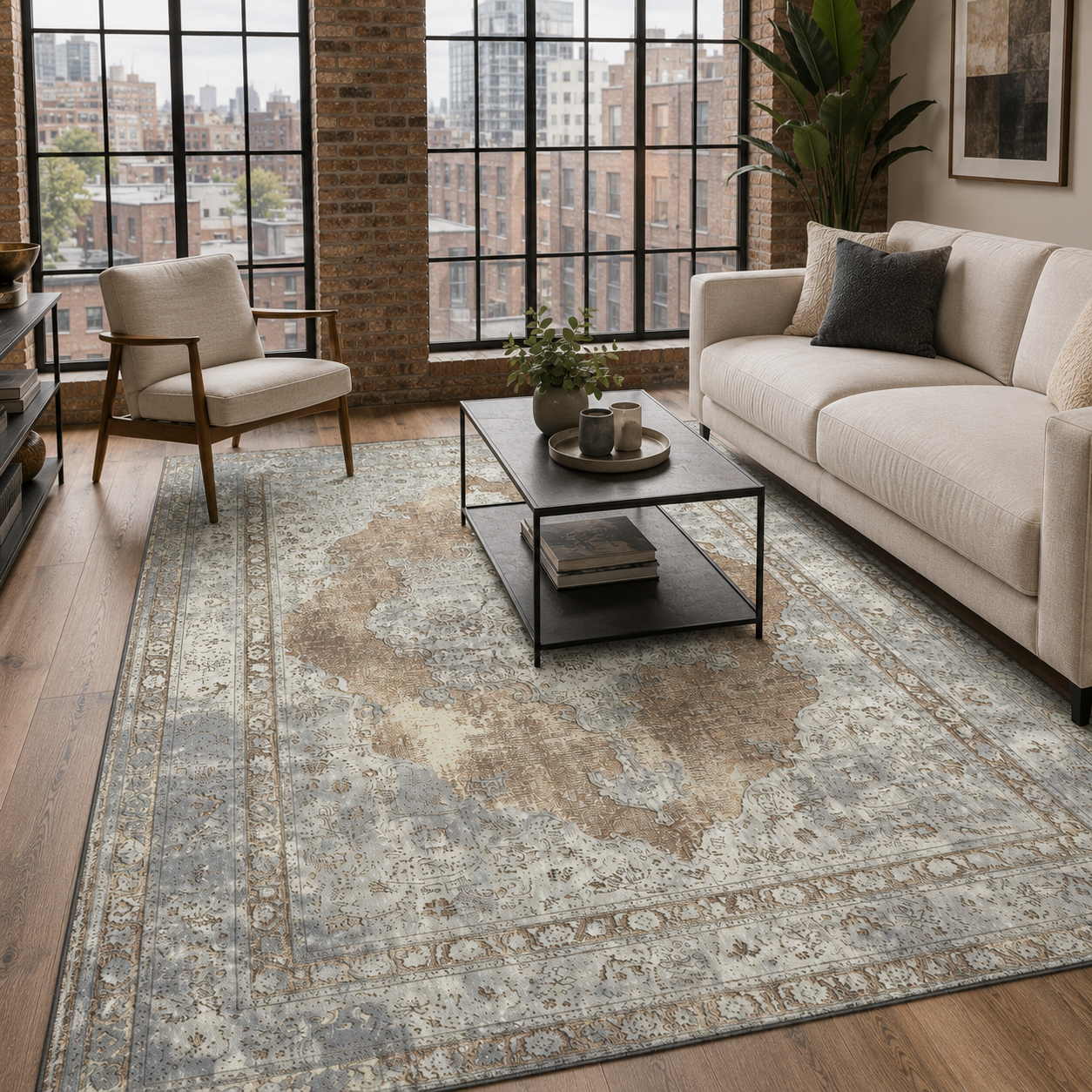 RW7108 washable chenille rug texture and pattern detail
