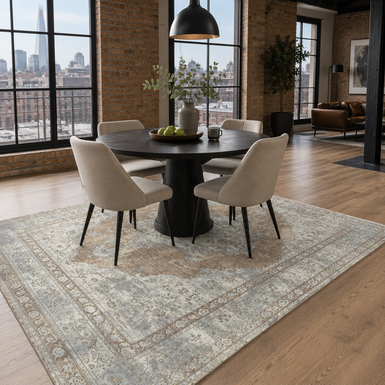 RW7108 washable chenille rug texture and pattern detail