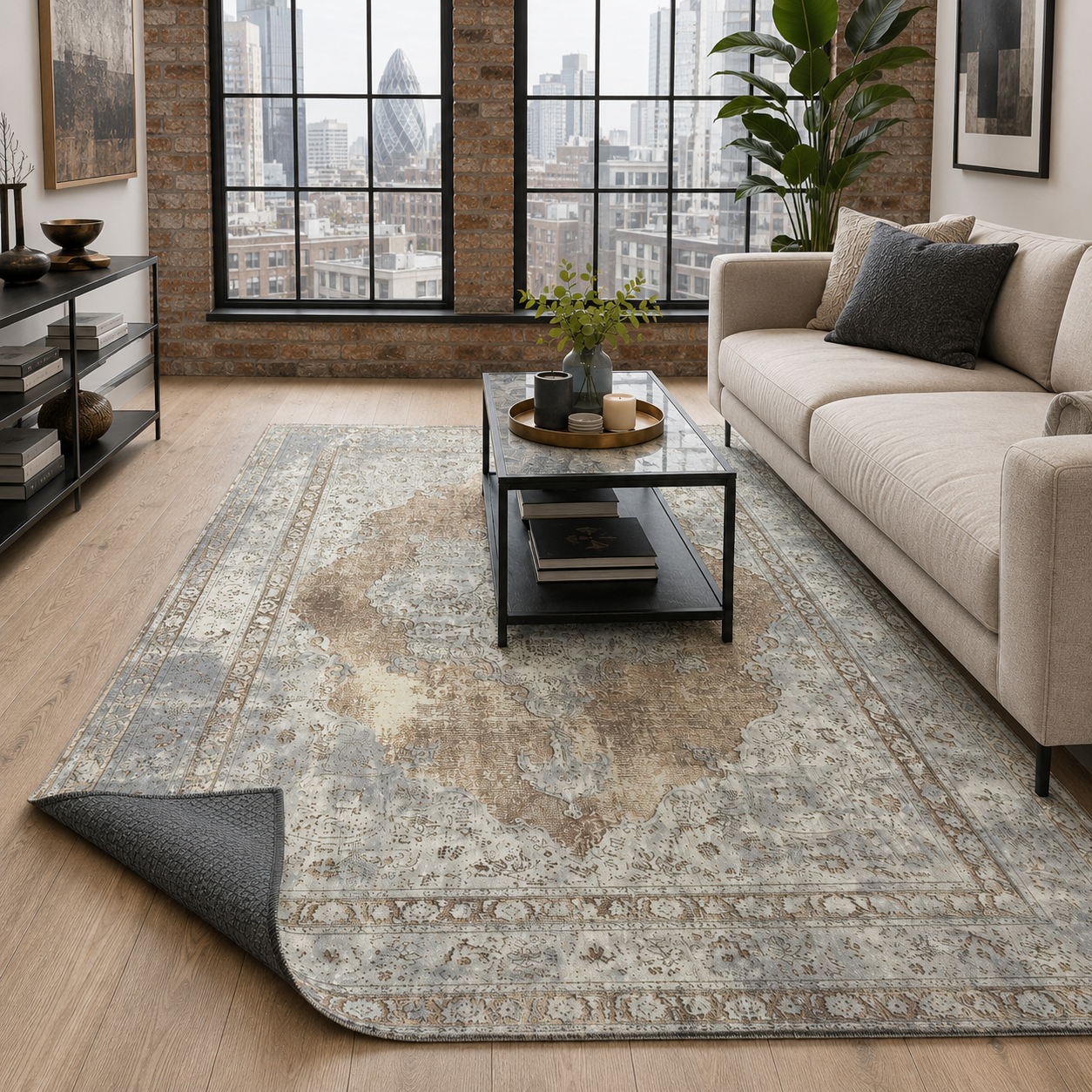 RW7108 washable chenille rug texture and pattern detail
