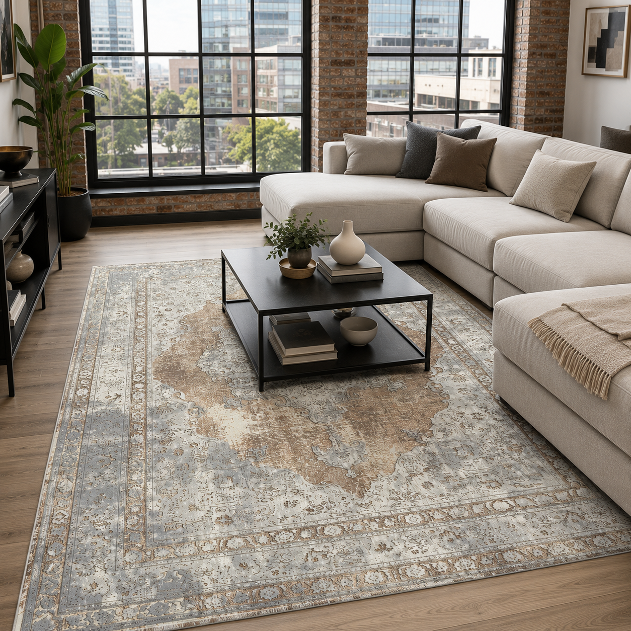 RW7108 washable chenille rug texture and pattern detail