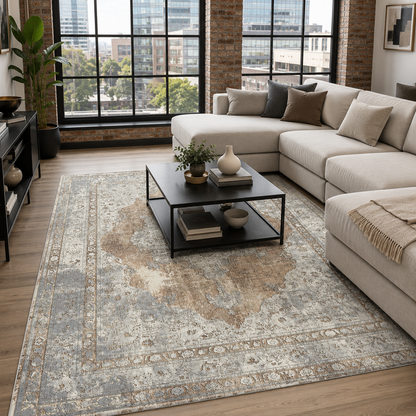 RW7108 washable chenille rug texture and pattern detail
