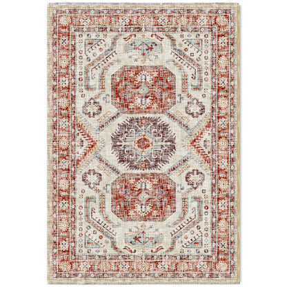 RW7109 washable chenille area rug viewed from above