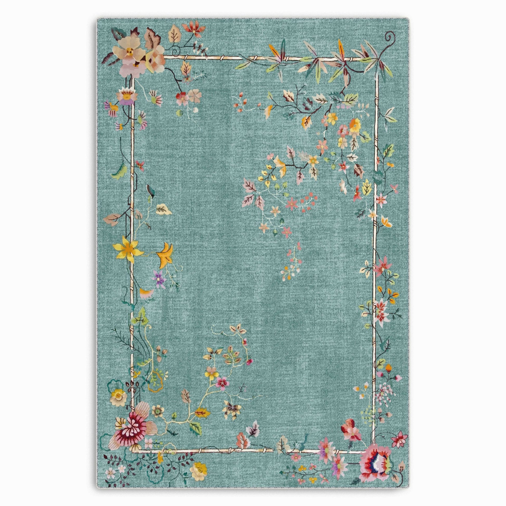 RW7113 washable chenille area rug viewed from above