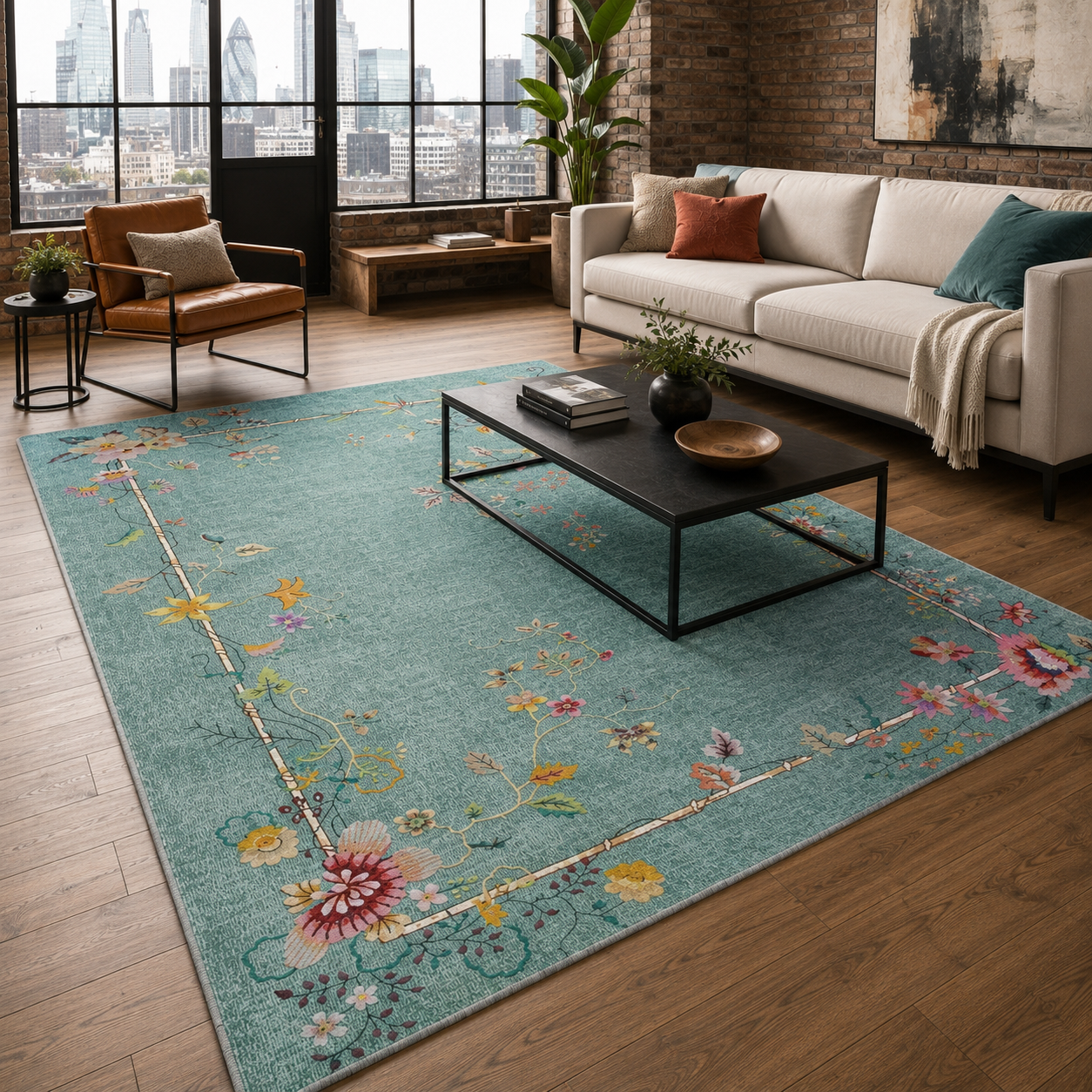 RW7113 washable chenille rug texture and pattern detail